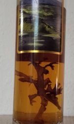 Cetraria islandica, a true lichen known as Icelandic moss, captured as an ingredient in "Icelandic schnapps." 